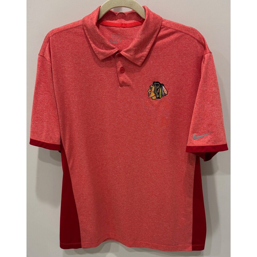 Chicago Blackhawks - Nike Golf Polo Shirt - Men's Size Large - Red - NHL Hockey